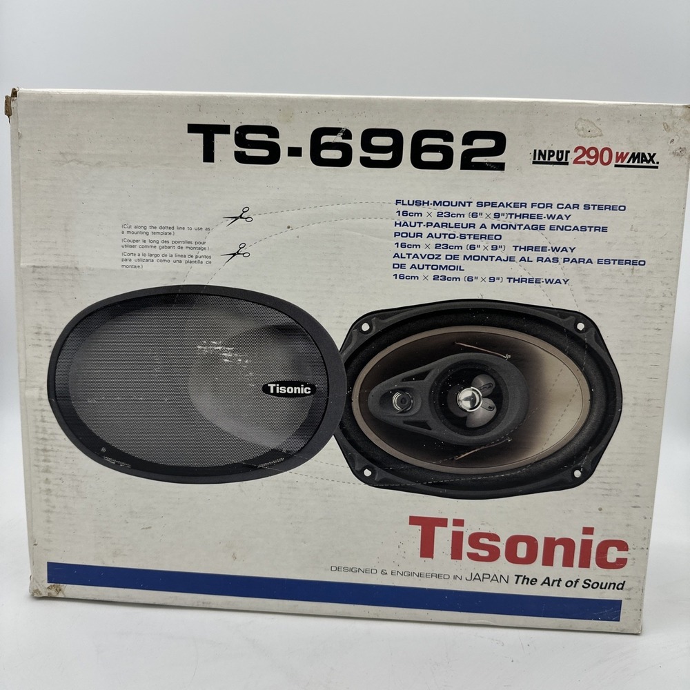 NEW IN BOX Tisonic TS-6962 Flash Mount Car Speakers 6X9 3 Way 290w Max‎